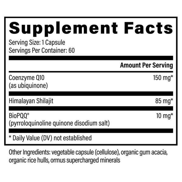 CoQ10 & BioPQQ with Shilajit 60 Caps