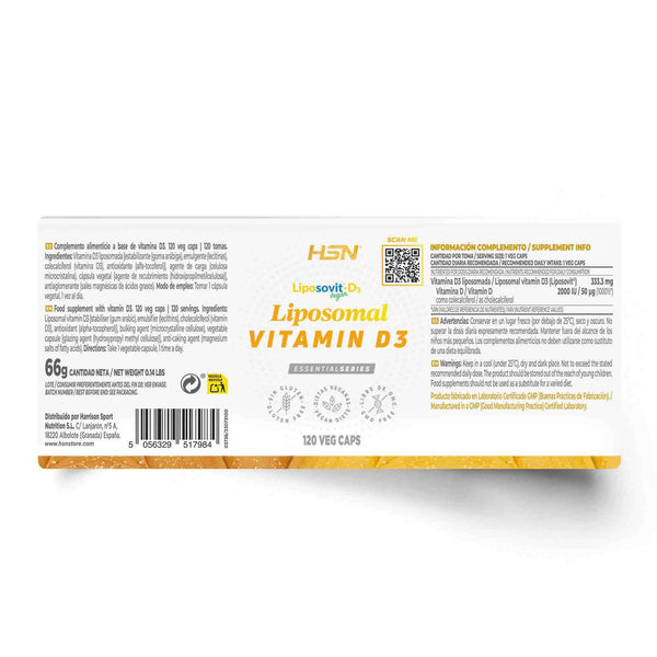 Vegan Liposomal Vitamin D3 (Liposovit®), 2000IU, 120 Veg Capsules