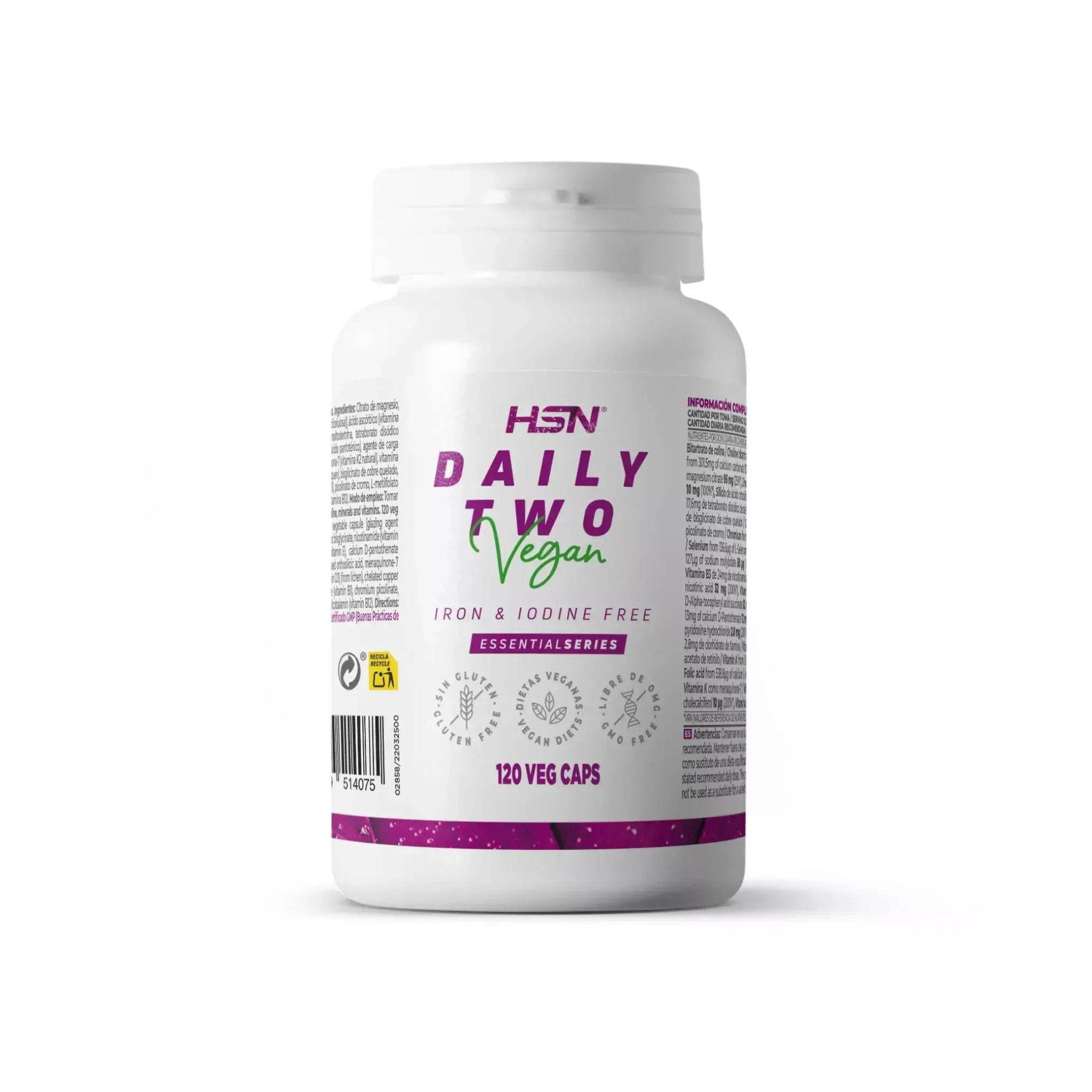 Daily Two Multivitamin (Iron & Iodine Free), 120 Veg Capsules