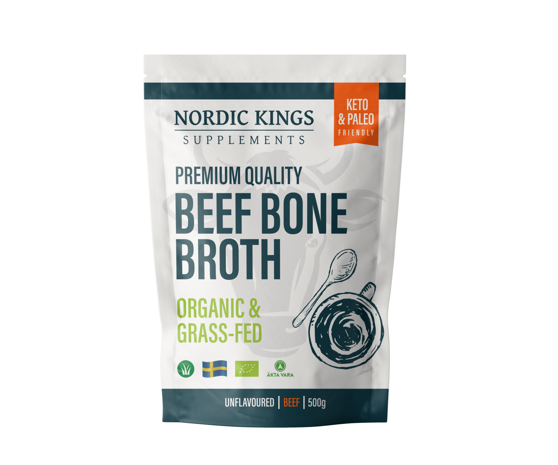 Organic Grass Fed Premium Bone Broth Powder 500g