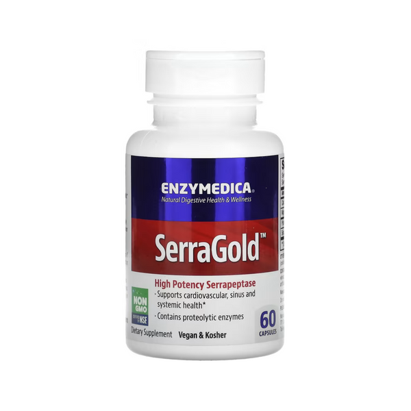 SerraGold, High Potency Serrapeptase, 60 Capsules