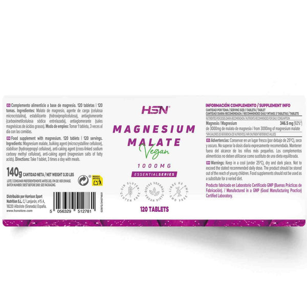 Magnesium Malate, 1000mg, 120 Tablets