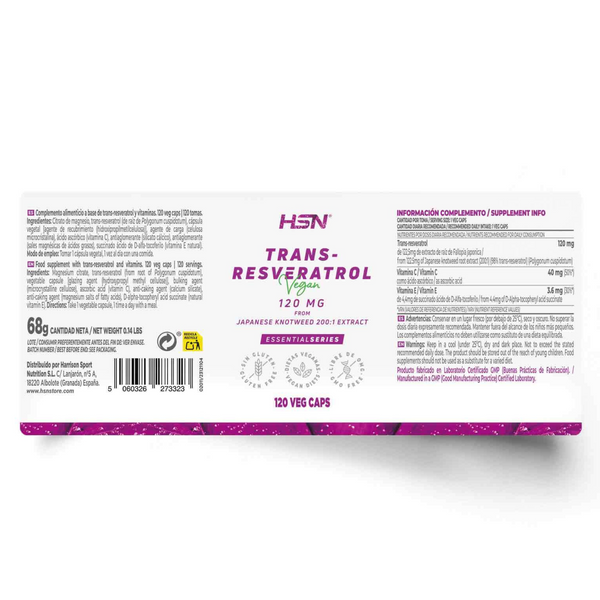 Trans-Resveratrol, 120MG, 120 Veg Capsules