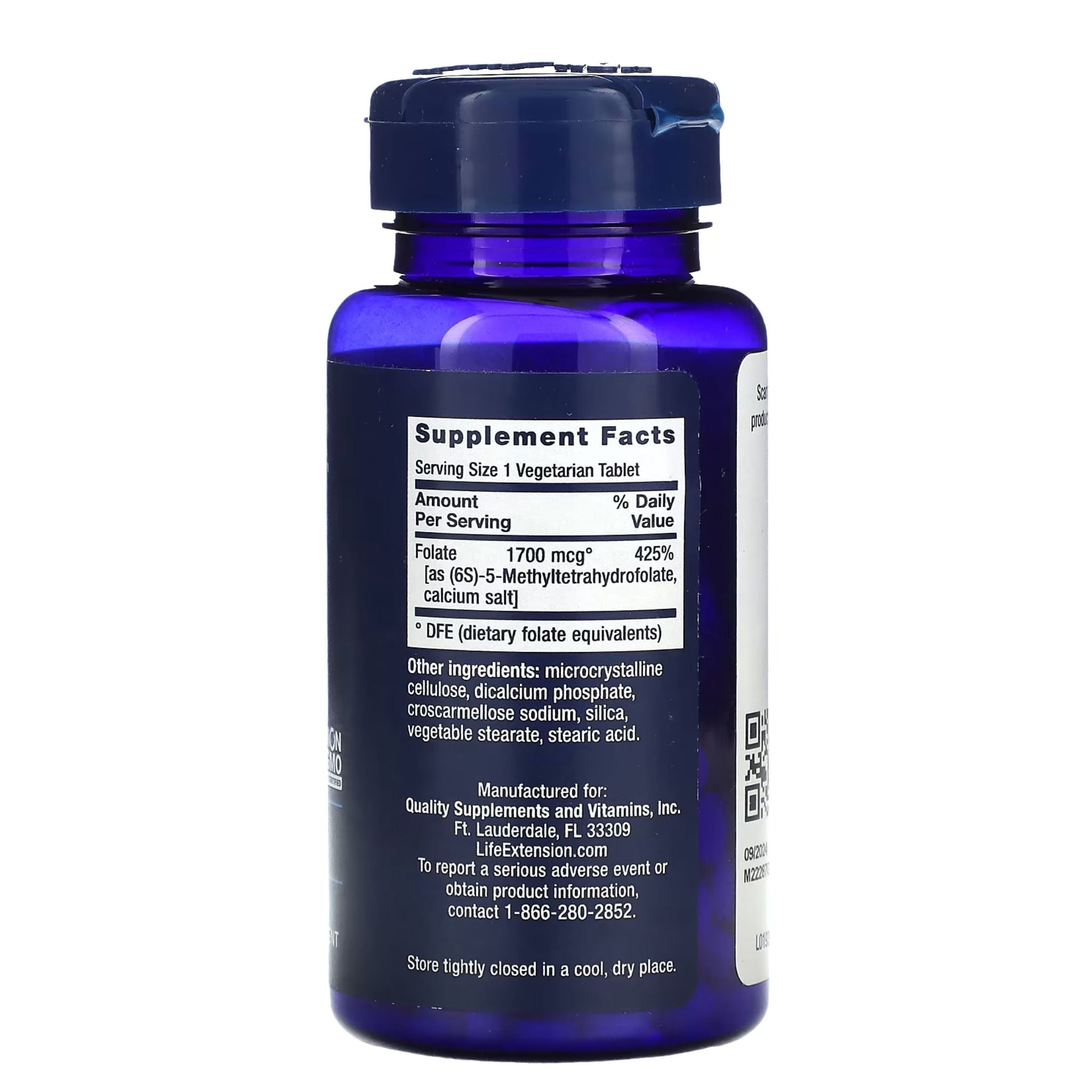 Optimized Folate, 1700MCG DFE, 100 Veg Tablets - Image 2
