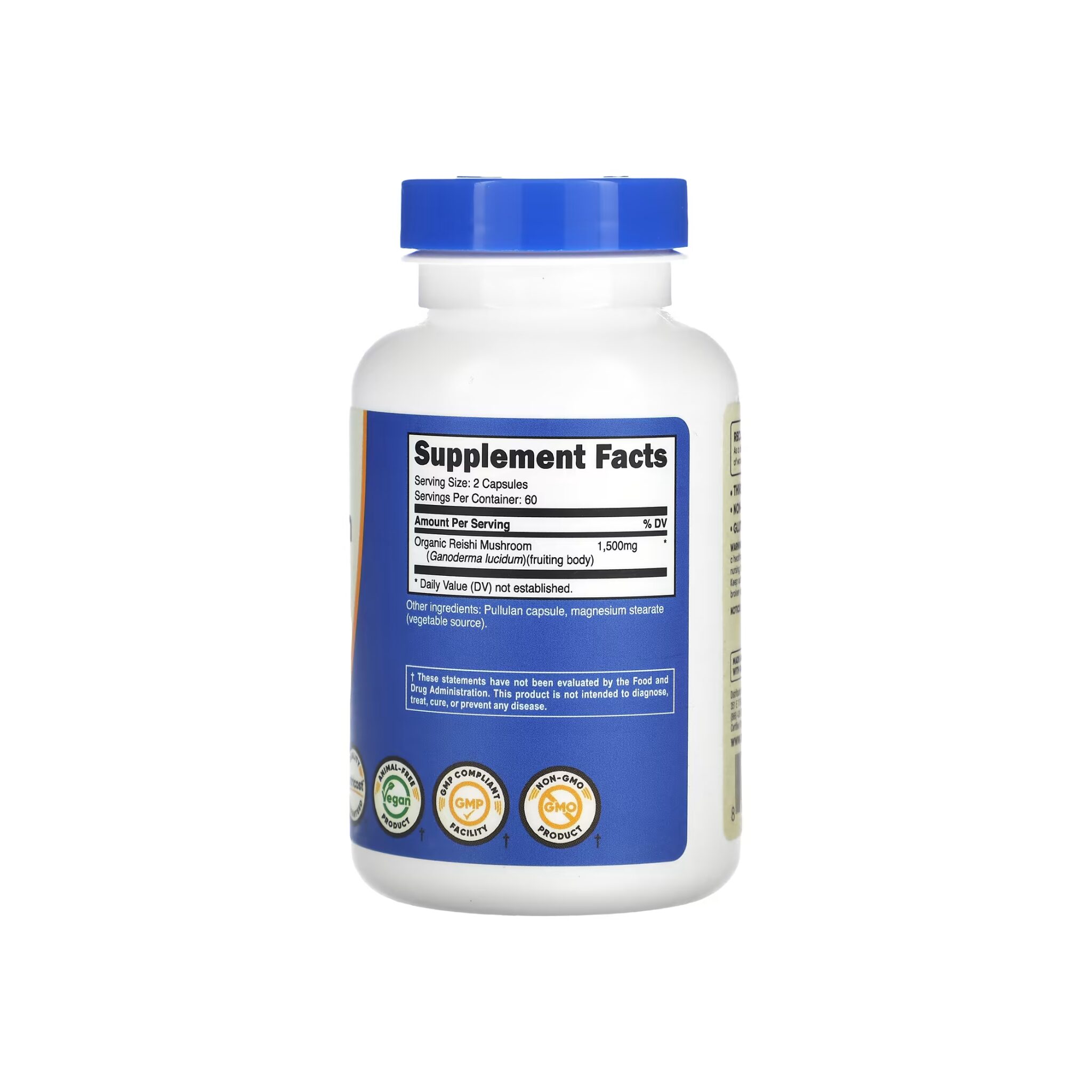 Reishi Mushroom, 120 Capsules, 750MG per Capsule - Image 2