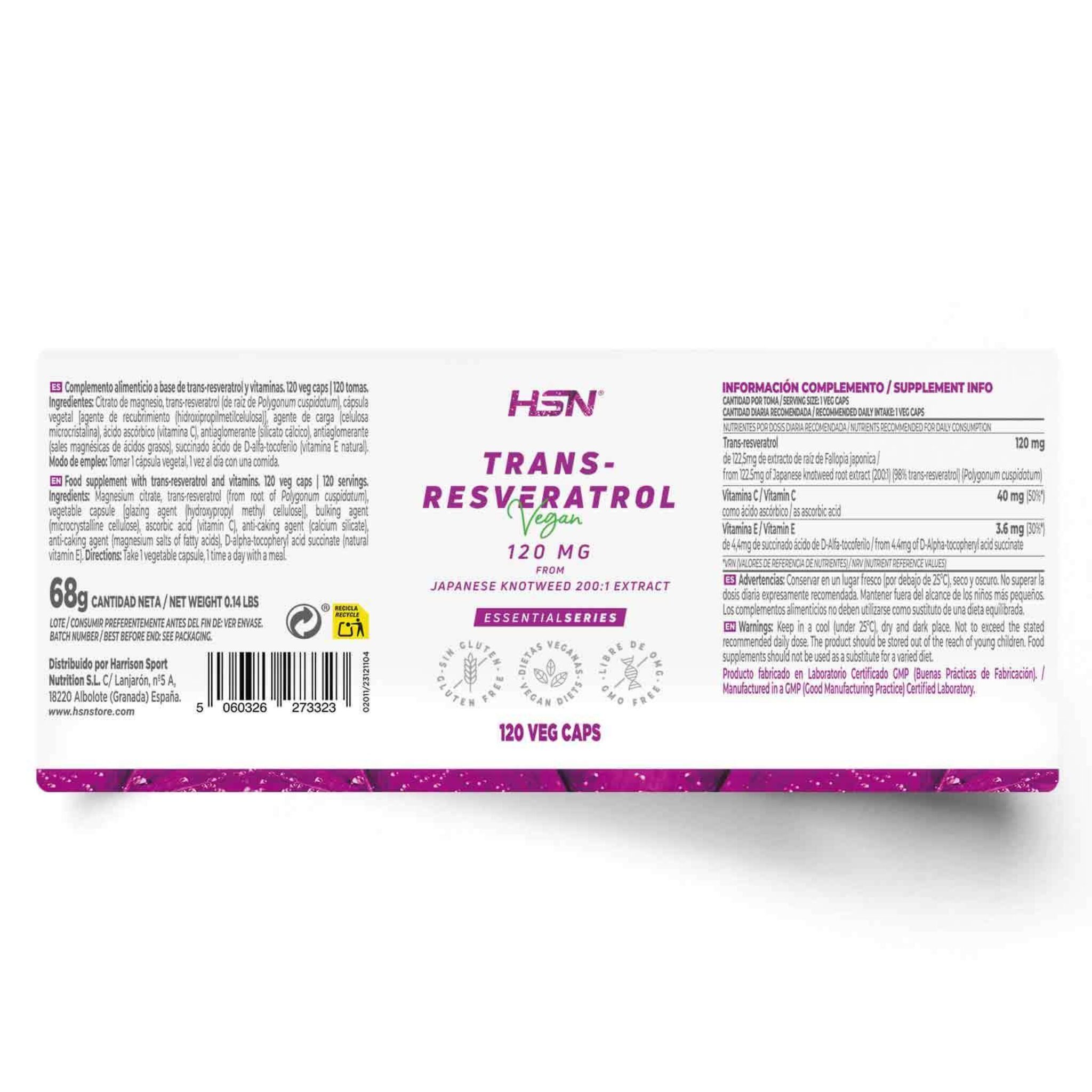 Trans-Resveratrol, 120MG, 120 Veg Capsules - Image 2