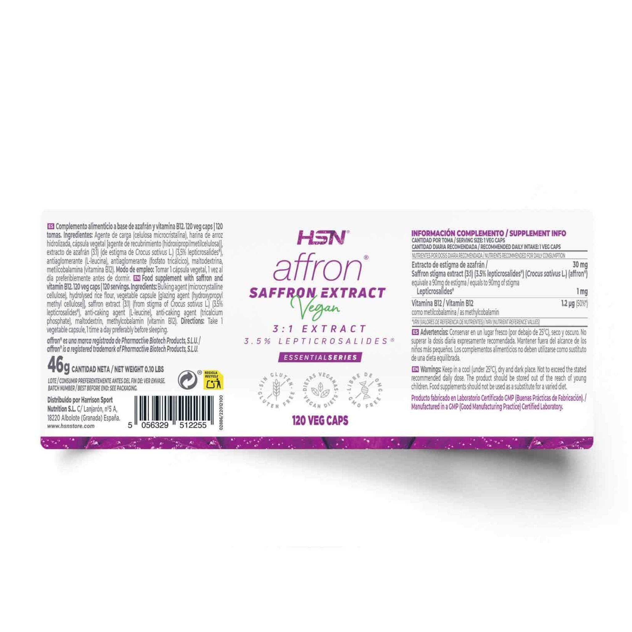 Saffron Extract Affron� (3:1), 120 Veg Capsules - Image 2