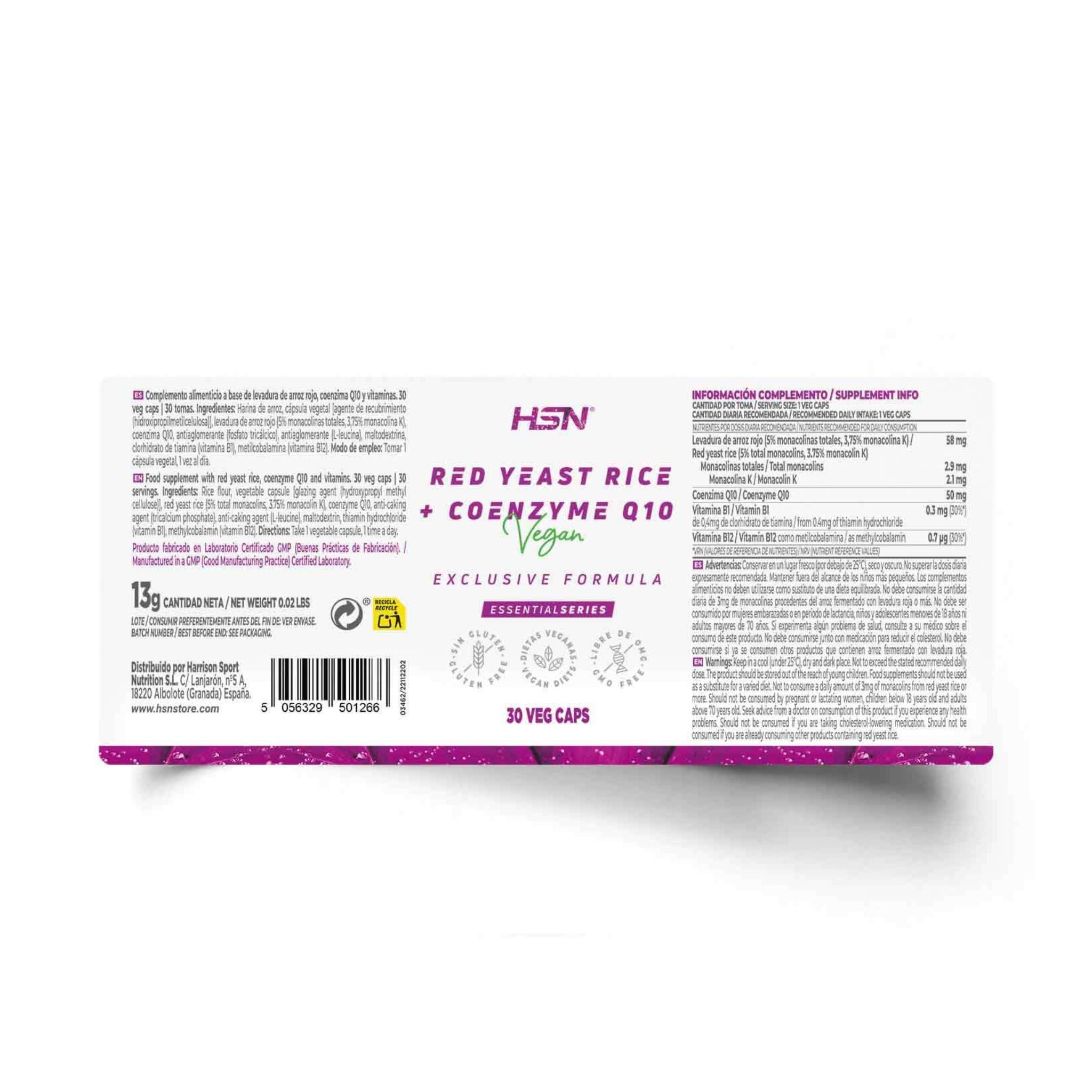 Red Yeast Rice (5% Monacolins) + Coenzyme Q10, 120 Veggie Capsules - Image 2