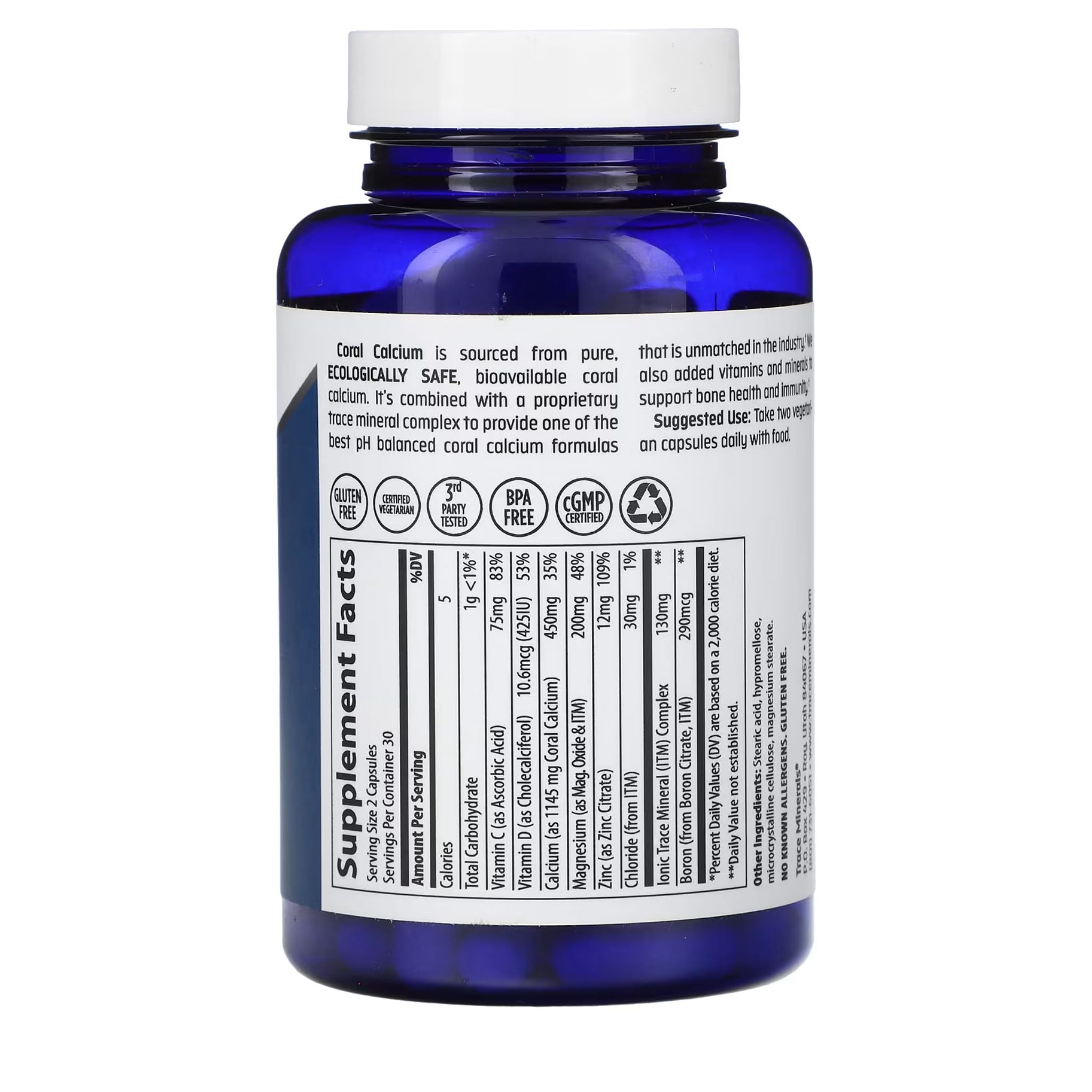 Coral Calcium + Iconic Trace Minerals, 60 Veg Capsules - Image 2