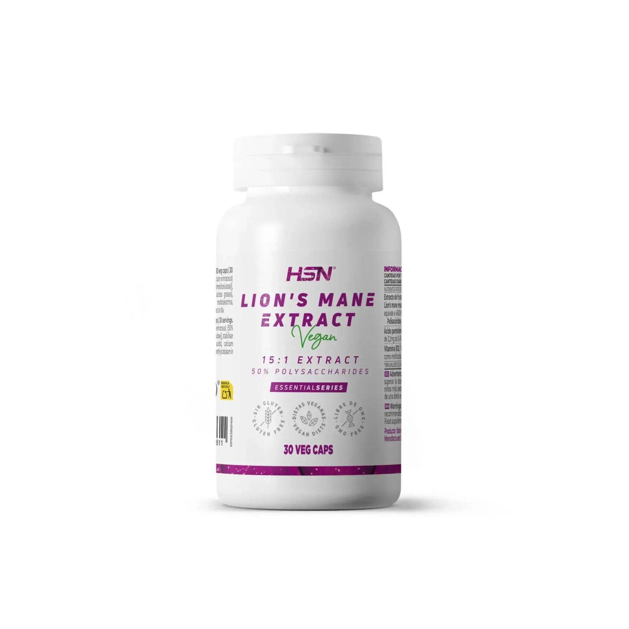 Lion's Mane Extract (15:1), 300MG, 120 Veg Capsules