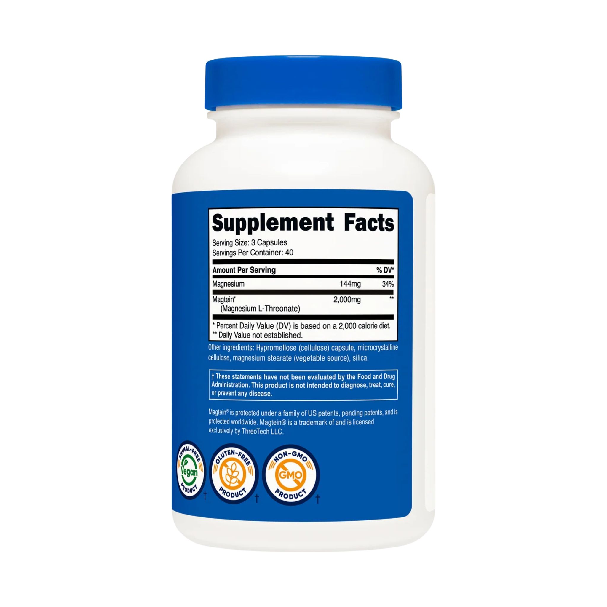 Magtein?, Magnesium L-Threonate, 90 Capsules (666 mg per Capsule) - Image 2