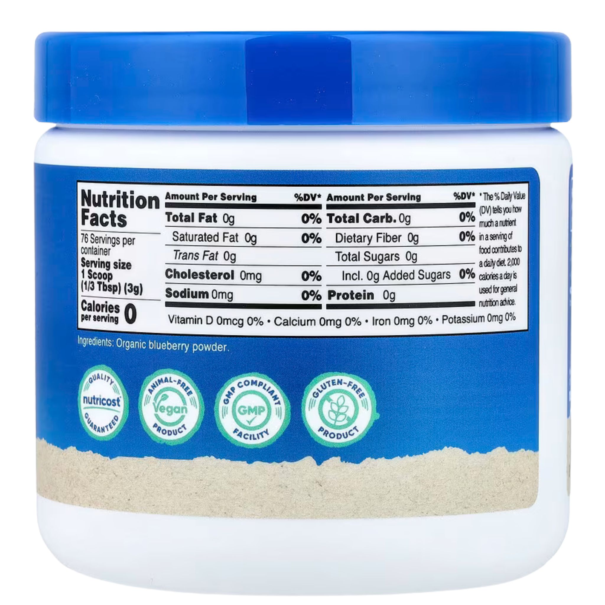 Organic Blueberry Powder, Unflavored, 8.1OZ (227G) - Image 2