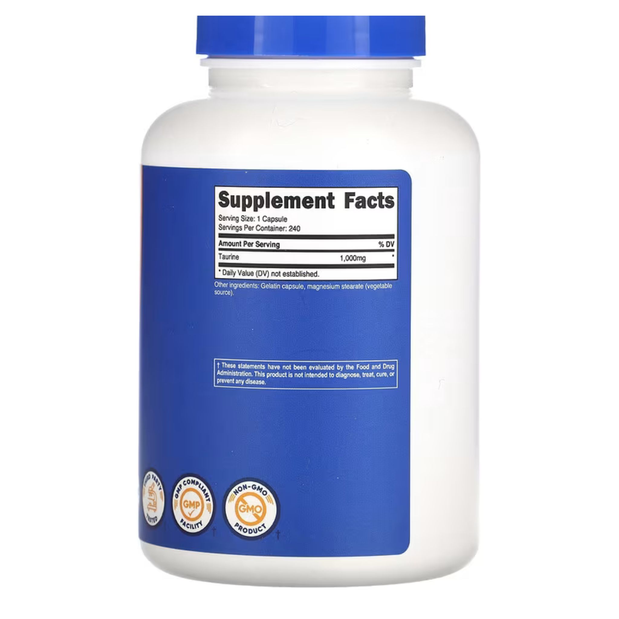 Taurine, 1000mg, 240 Capsules - Image 2