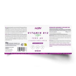 Vitamin B12 (Cyanocobalamin) 1000mcg, 120 Veggie Capsules