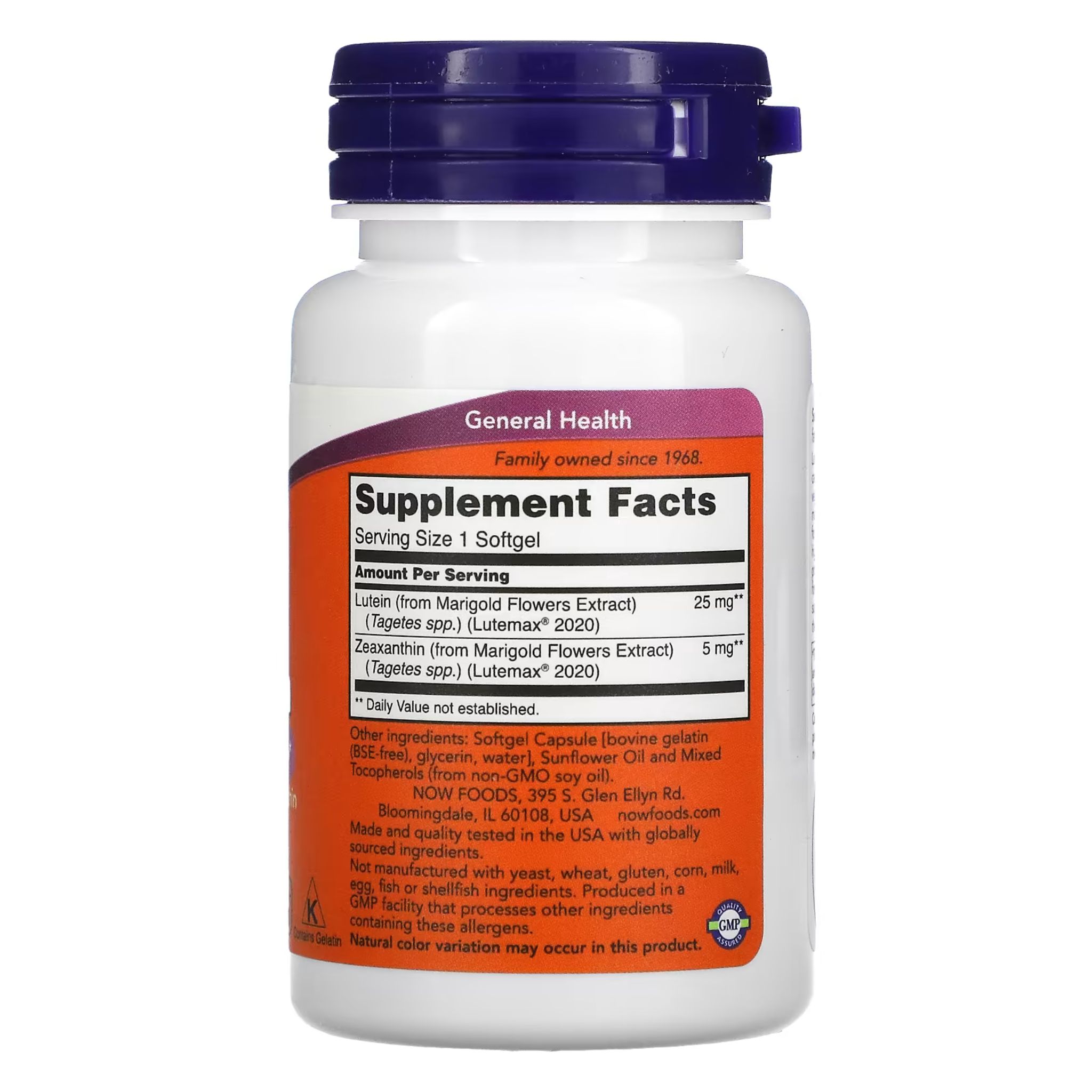 Lutein & Zeaxanthin, 25 mg Lutein + 5 mg Zeaxanthin, 60 Softgels - Image 2