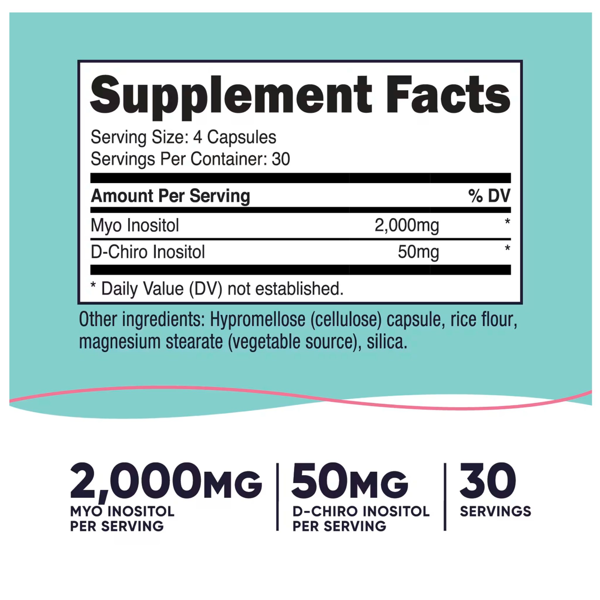 Myo & D-Chiro Inositol, 120 Capsules - Image 2