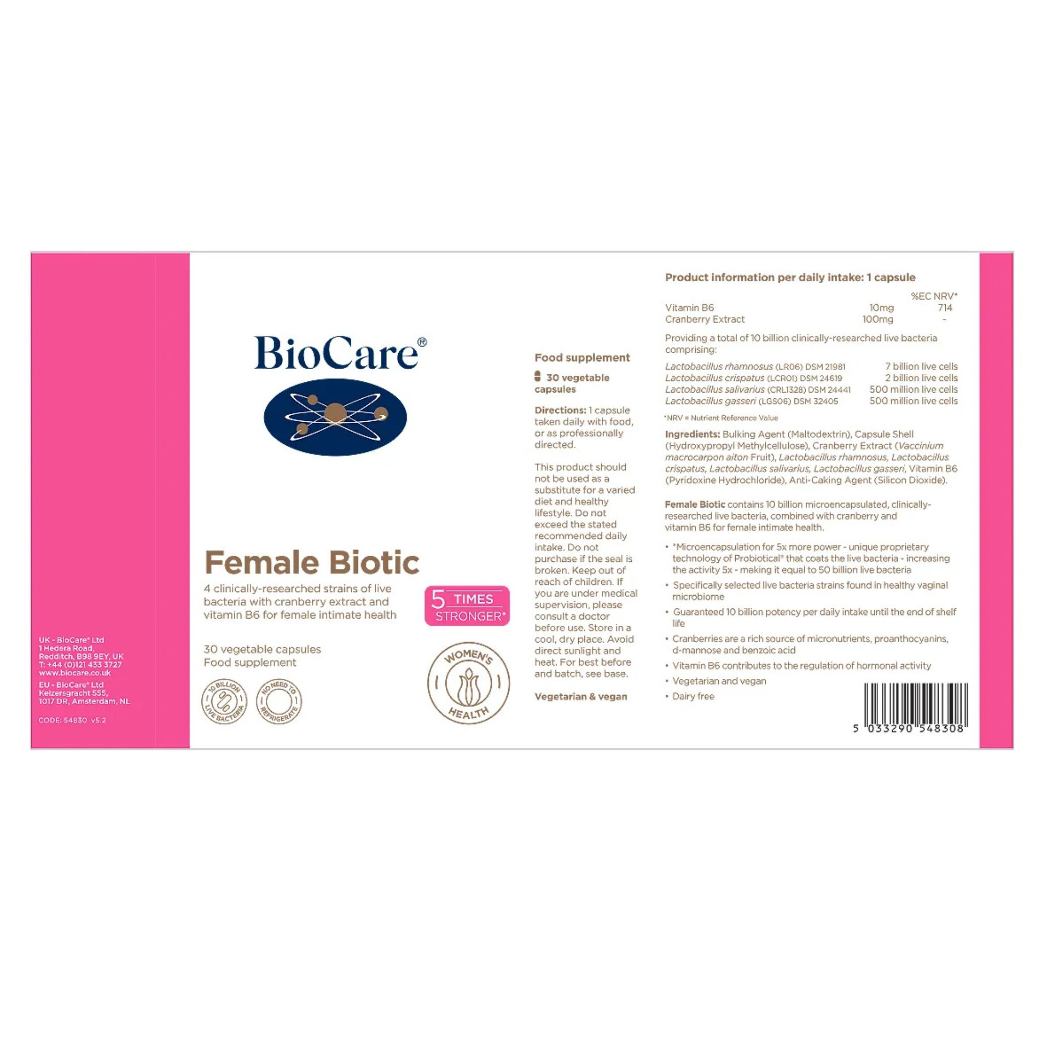 Female Biotic 10B, 30 Veg Capsules - Image 2