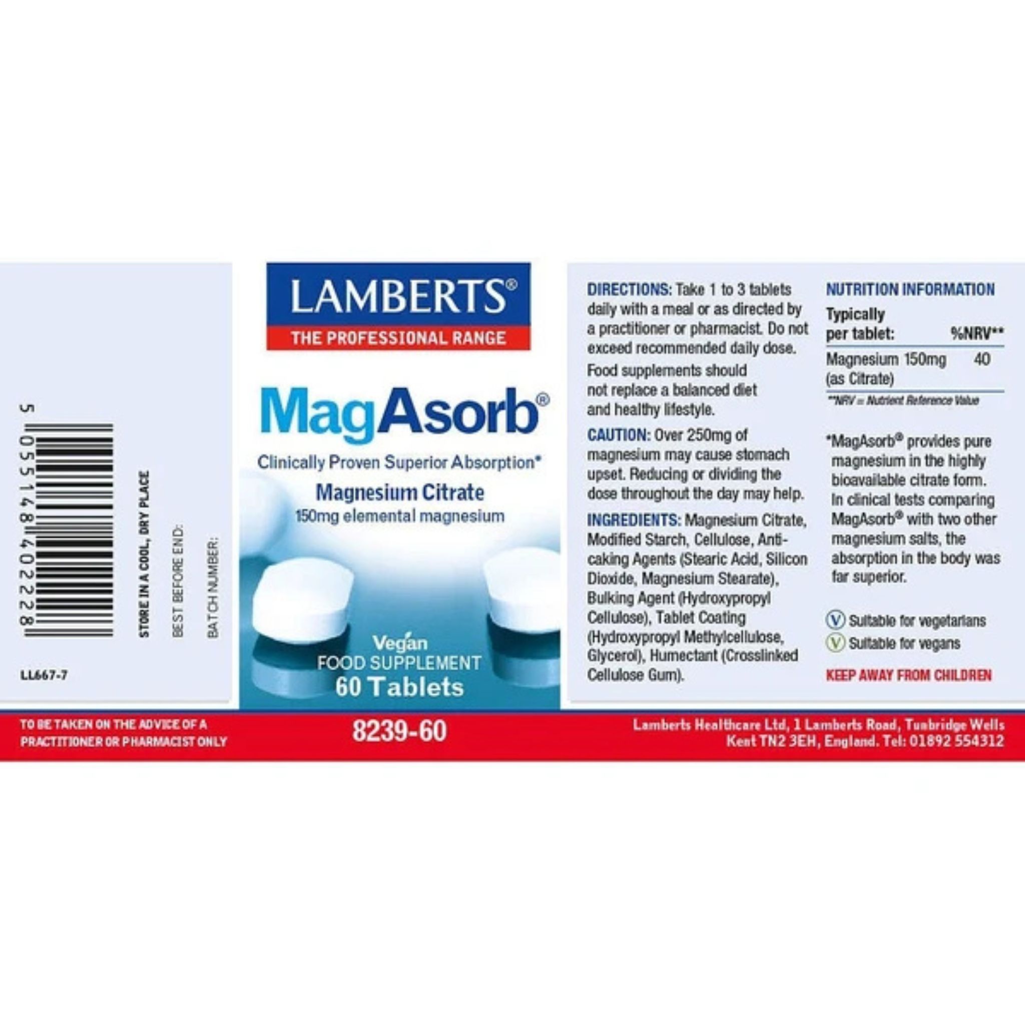 MagAsorb 150mg, 180 Tablets - Image 2