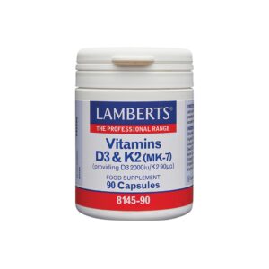 Vitamins D3 (2000iu) and K2 (90µg), 90 Capsules